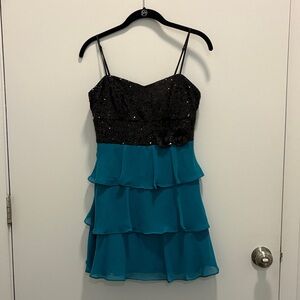 B Darlin Sequined Ruffled Mini Dress